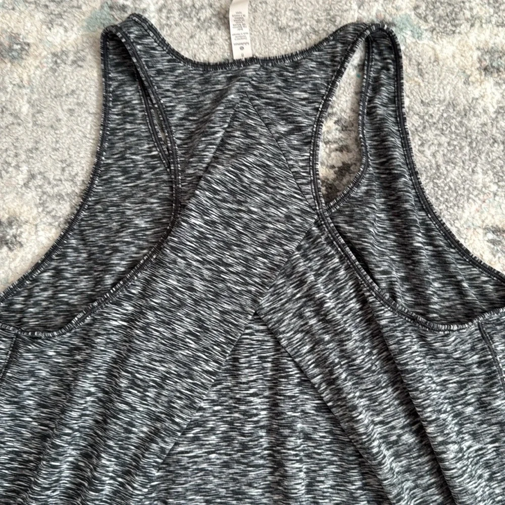 Lululemon Black and White Marled Tank Top